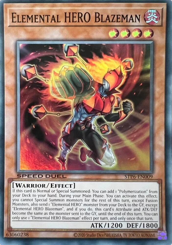 Elemental HERO Blazeman STP6-EN009 card from Speed Duel: Tournament Pack 6