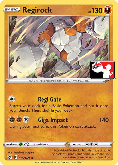 Regirock 075/189 card from Prize Pack Series Cards