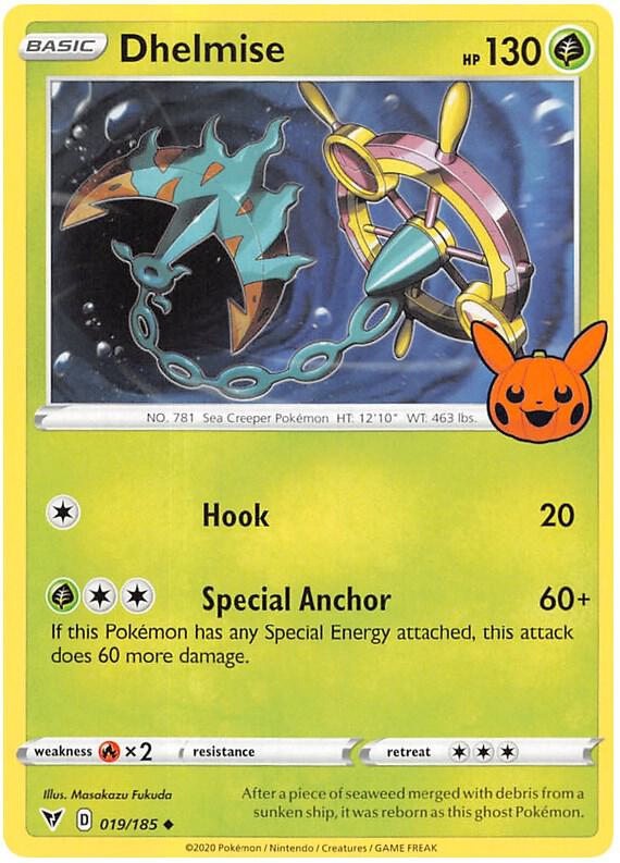 Dhelmise 019/185 card from Trick or Trade BOOster Bundle 2023