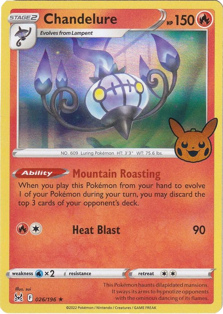 Chandelure 026/196 card from Trick or Trade BOOster Bundle 2023