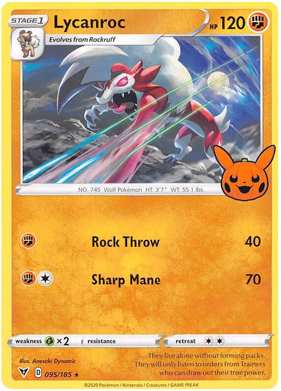 Lycanroc 095/185 card from Trick or Trade BOOster Bundle 2023