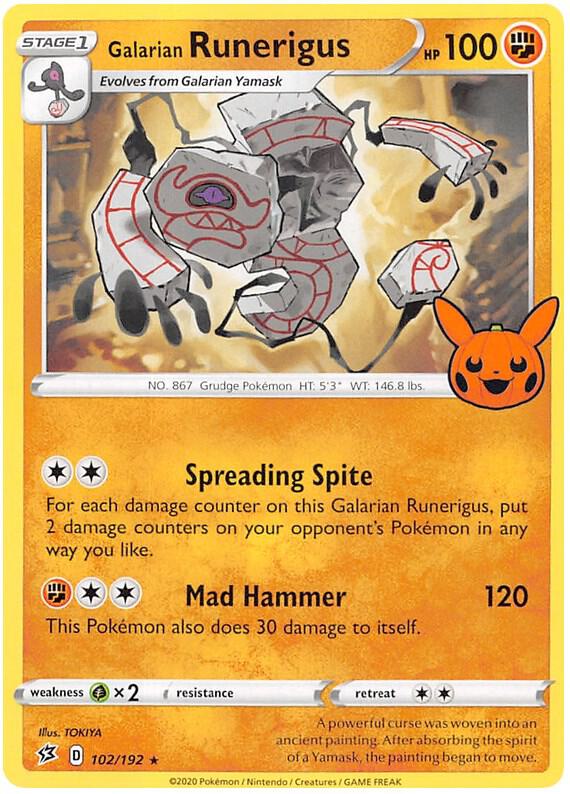 Galarian Runerigus 102/192 card from Trick or Trade BOOster Bundle 2023