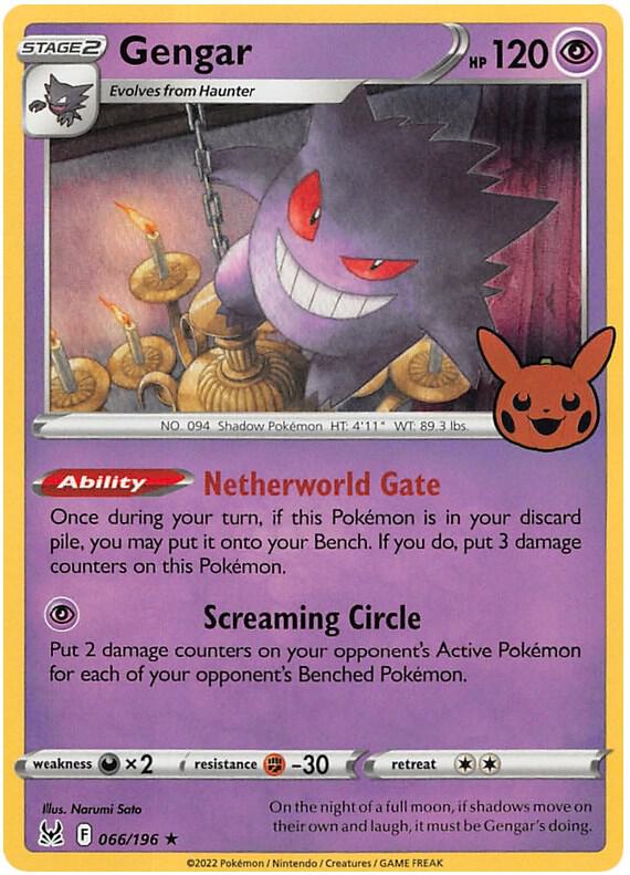 Gengar (2022 Copyright Date) 066/196 card from Trick or Trade BOOster Bundle 2023