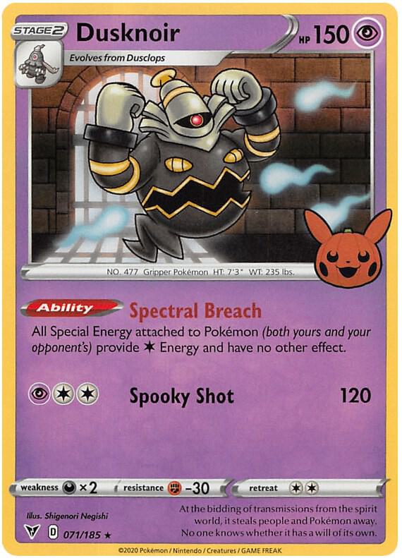 Dusknoir 071/185 card from Trick or Trade BOOster Bundle 2023