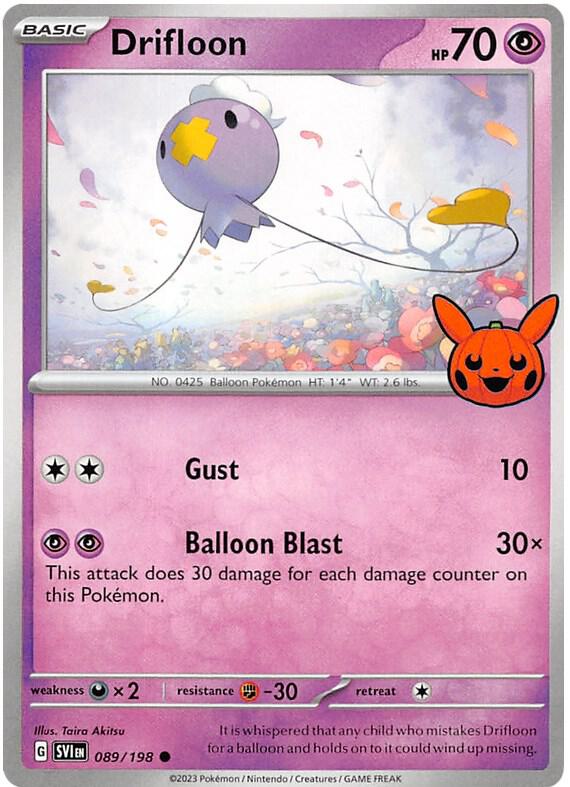 Drifloon 089/198 card from Trick or Trade BOOster Bundle 2023