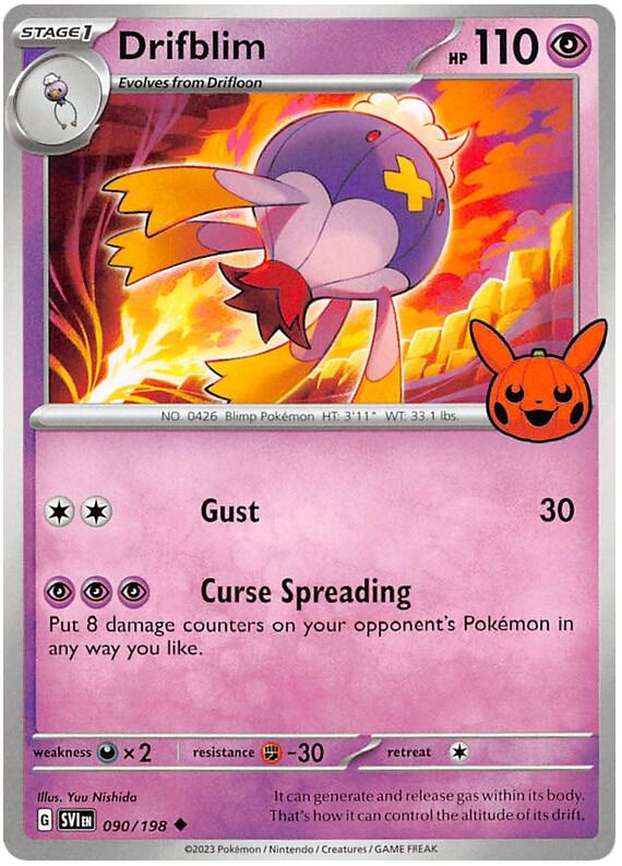 Drifblim 090/198 card from Trick or Trade BOOster Bundle 2023