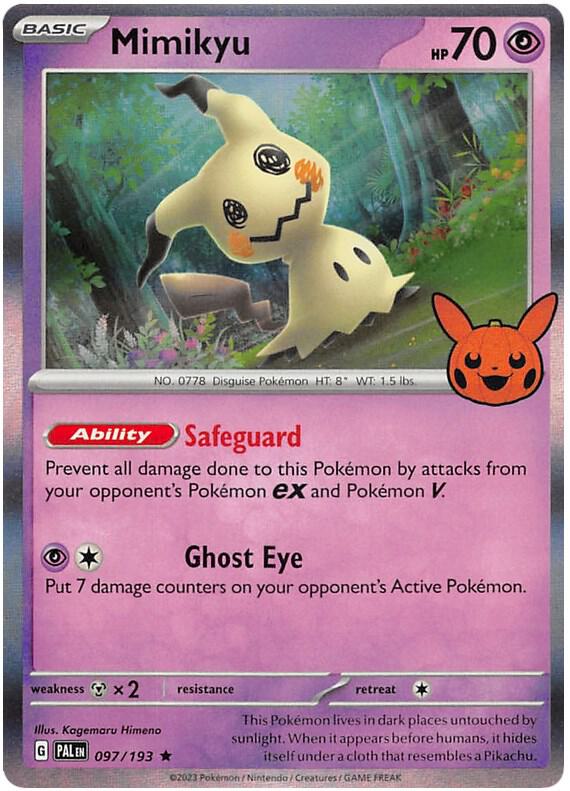 Mimikyu 097/193 card from Trick or Trade BOOster Bundle 2023