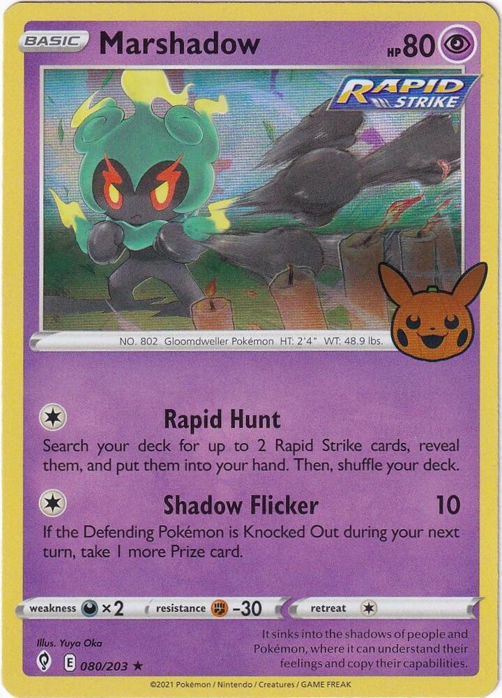 Marshadow 080/203 card from Trick or Trade BOOster Bundle 2023