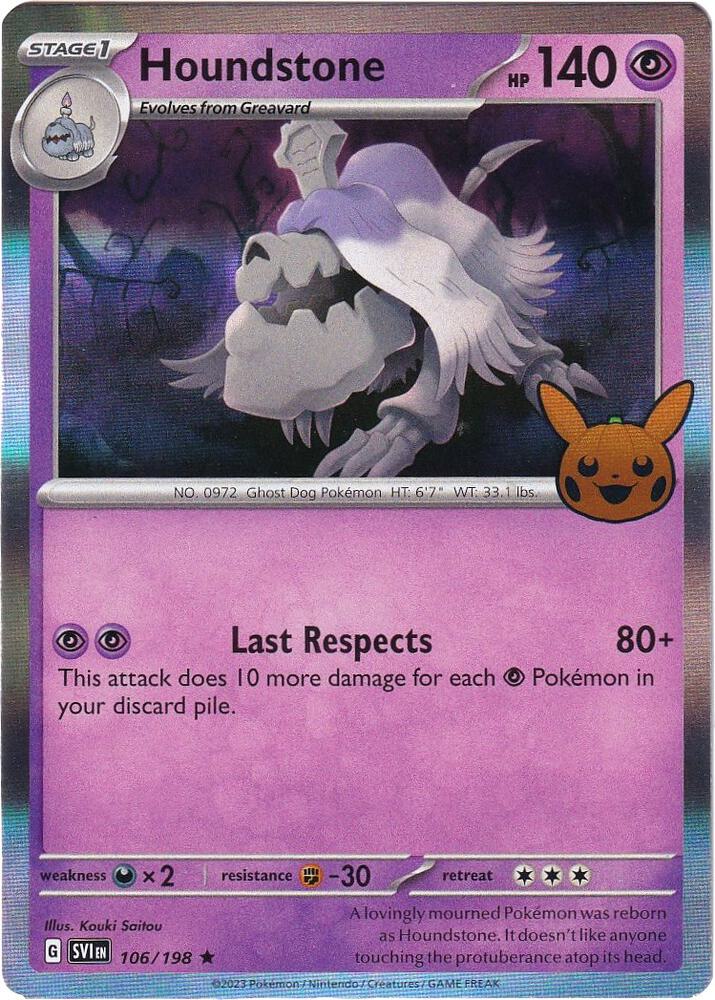 Houndstone 106/198 card from Trick or Trade BOOster Bundle 2023