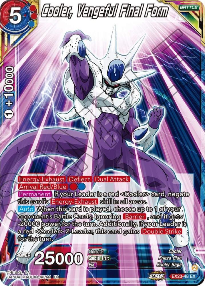 Cooler, Vengeful Final Form EX23-48 card from Expansion Deck Box Set 23: Premium Anniversary Box 2023