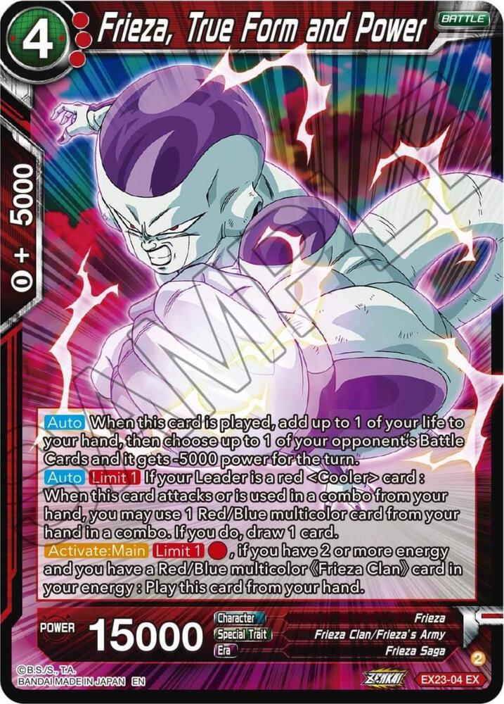 Frieza, True Form and Power EX23-04 card from Expansion Deck Box Set 23: Premium Anniversary Box 2023