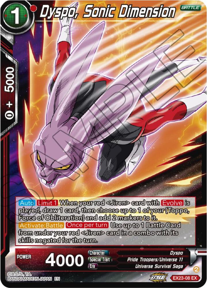 Dyspo, Sonic Dimension EX23-08 card from Expansion Deck Box Set 23: Premium Anniversary Box 2023