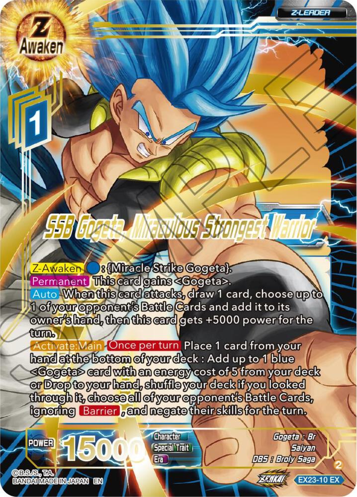 SSB Gogeta, Miraculous Strongest Warrior EX23-10 card from Expansion Deck Box Set 23: Premium Anniversary Box 2023