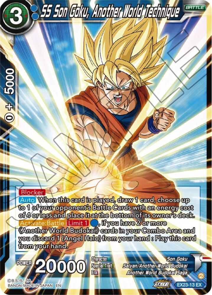 SS Son Goku, Another World Technique EX23-13 card from Expansion Deck Box Set 23: Premium Anniversary Box 2023
