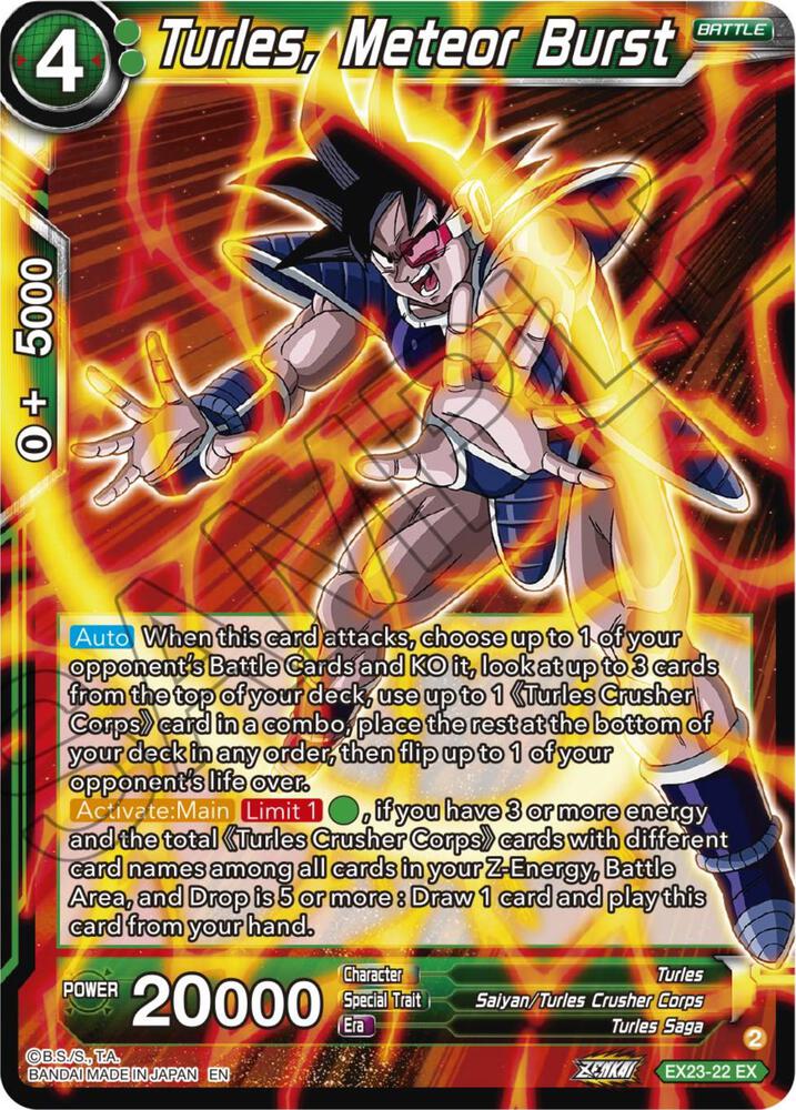 Turles, Meteor Burst EX23-22 card from Expansion Deck Box Set 23: Premium Anniversary Box 2023
