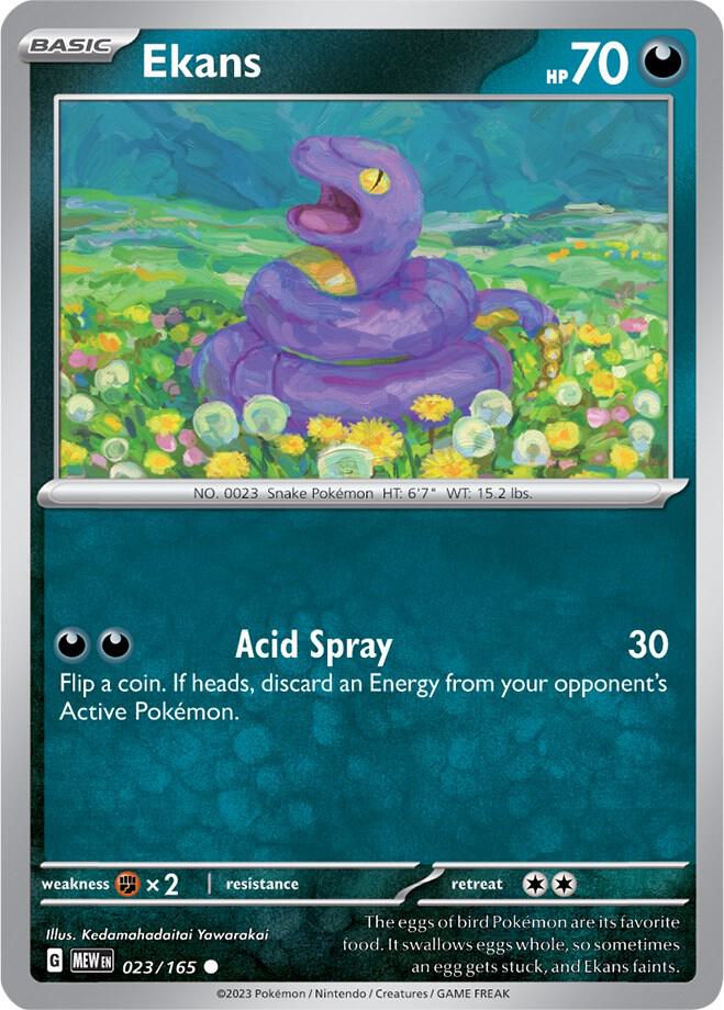 Ekans 023/165 card from SV: Scarlet & Violet 151
