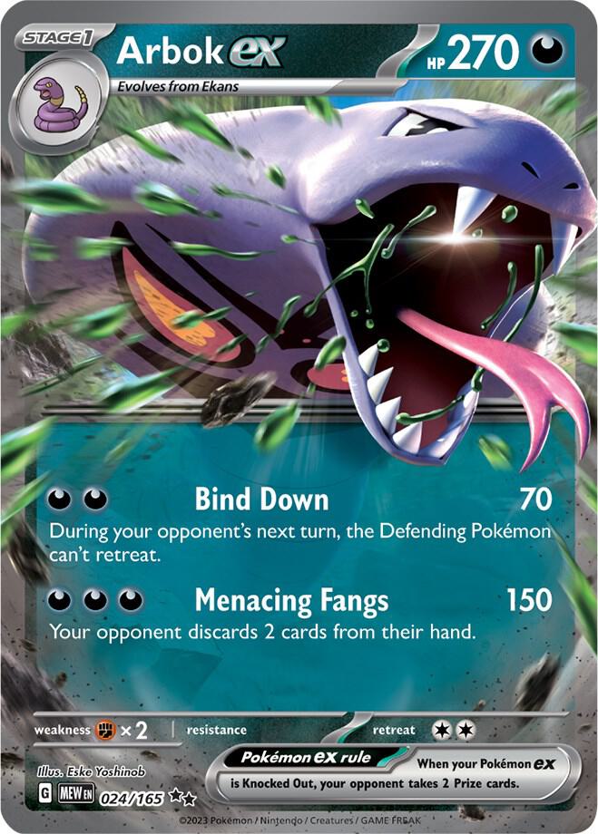 Arbok ex 024/165 card from SV: Scarlet & Violet 151