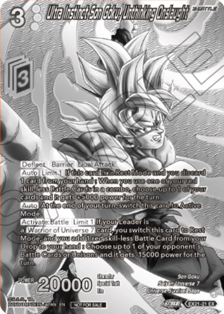 Ultra Instinct Son Goku, Unthinking Onslaught (2023 Offline Regionals Silver Print) EX21-21 card from Promotion Cards