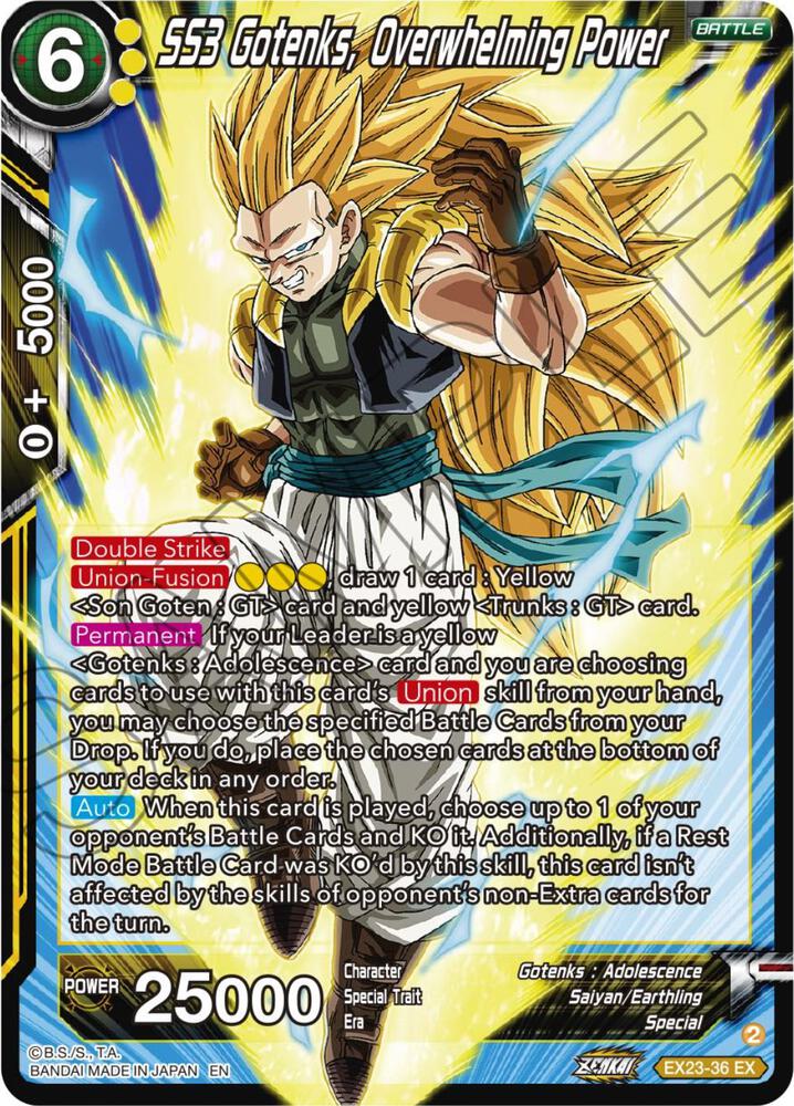 SS3 Gotenks, Overwhelming Power EX23-36 card from Expansion Deck Box Set 23: Premium Anniversary Box 2023