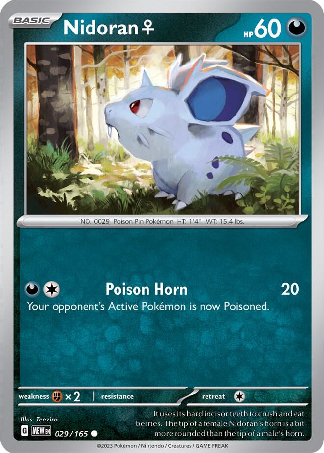 Nidoran F 029/165 card from SV: Scarlet & Violet 151