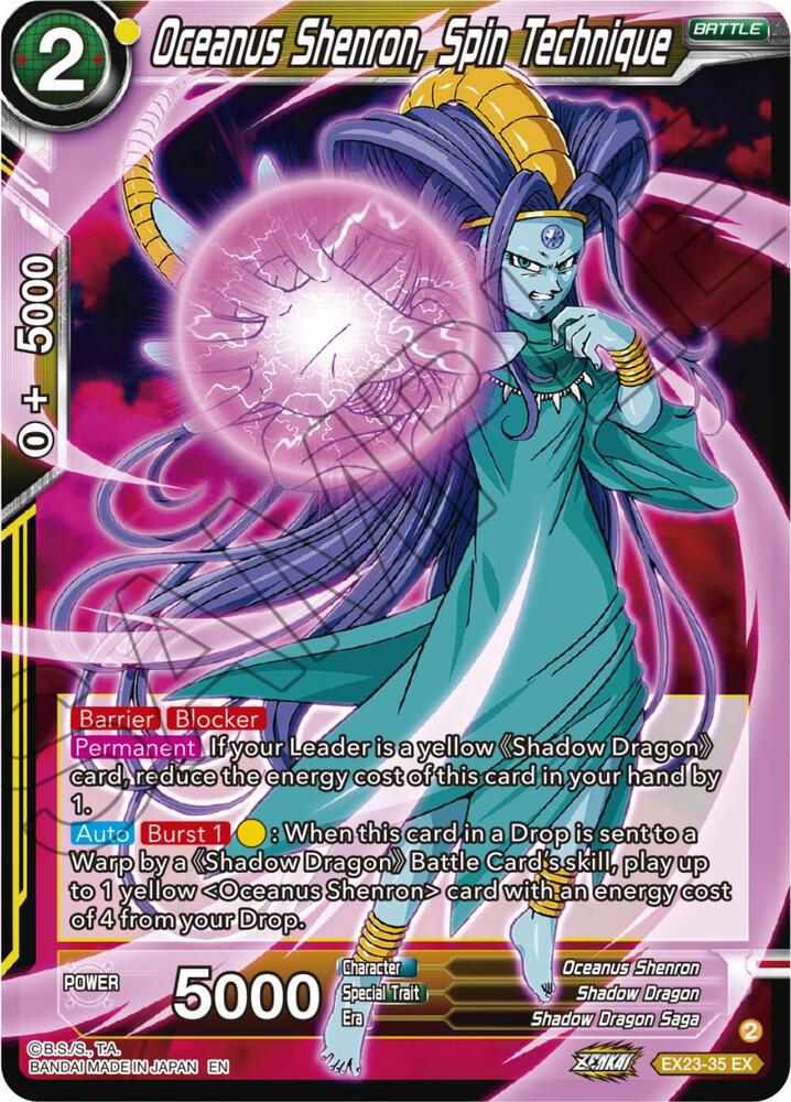 Oceanus Shenron, Spin Technique EX23-35 card from Expansion Deck Box Set 23: Premium Anniversary Box 2023