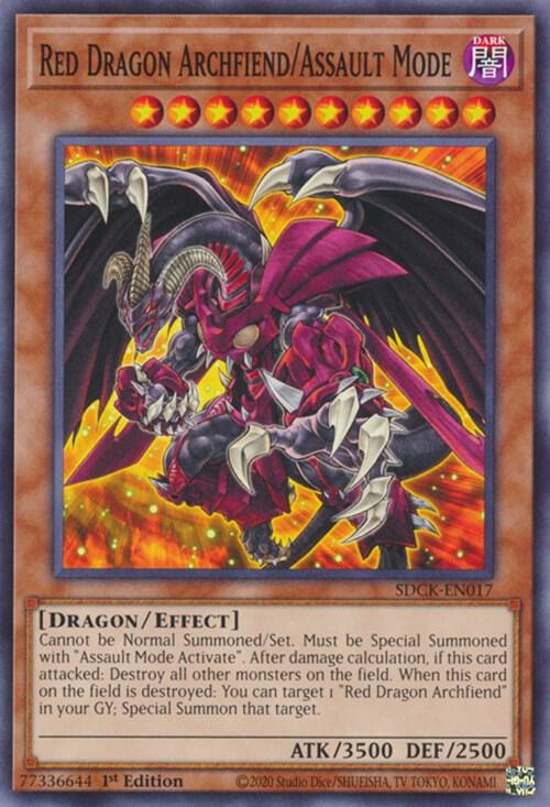 Red Dragon Archfiend/Assault Mode SDCK-EN017 card from Structure Deck: The Crimson King