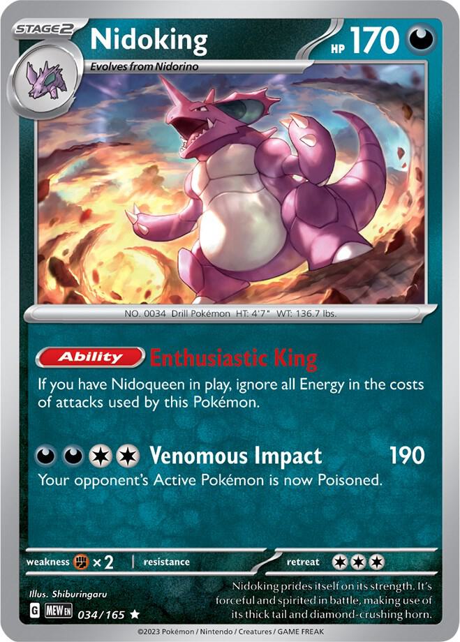 Nidoking 034/165 card from SV: Scarlet & Violet 151