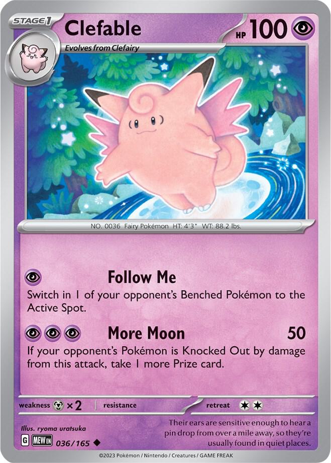 Clefable 036/165 card from SV: Scarlet & Violet 151