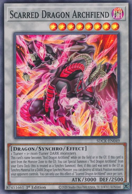 Scarred Dragon Archfiend SDCK-EN049 card from Structure Deck: The Crimson King