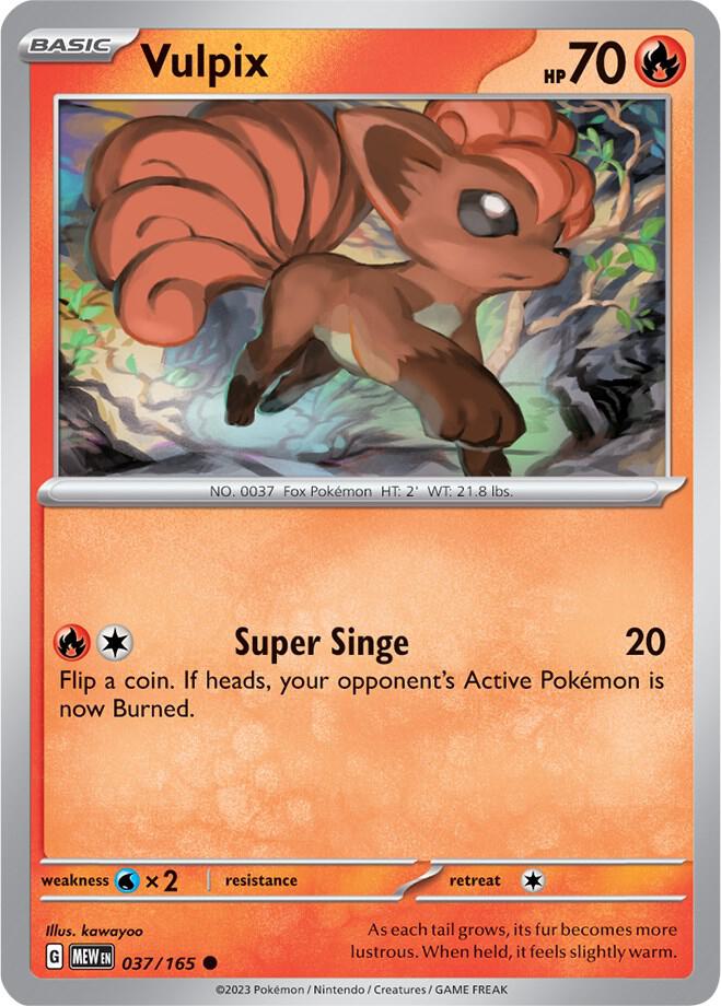 Vulpix 037/165 card from SV: Scarlet & Violet 151