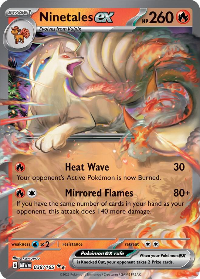 Ninetales ex 038/165 card from SV: Scarlet & Violet 151
