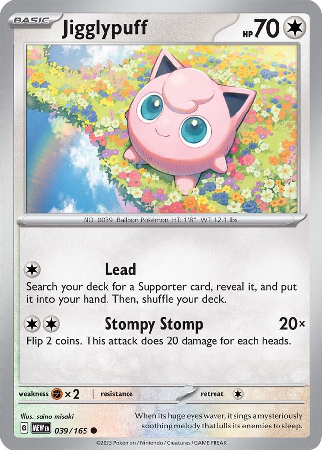 Jigglypuff 039/165 card from SV: Scarlet & Violet 151
