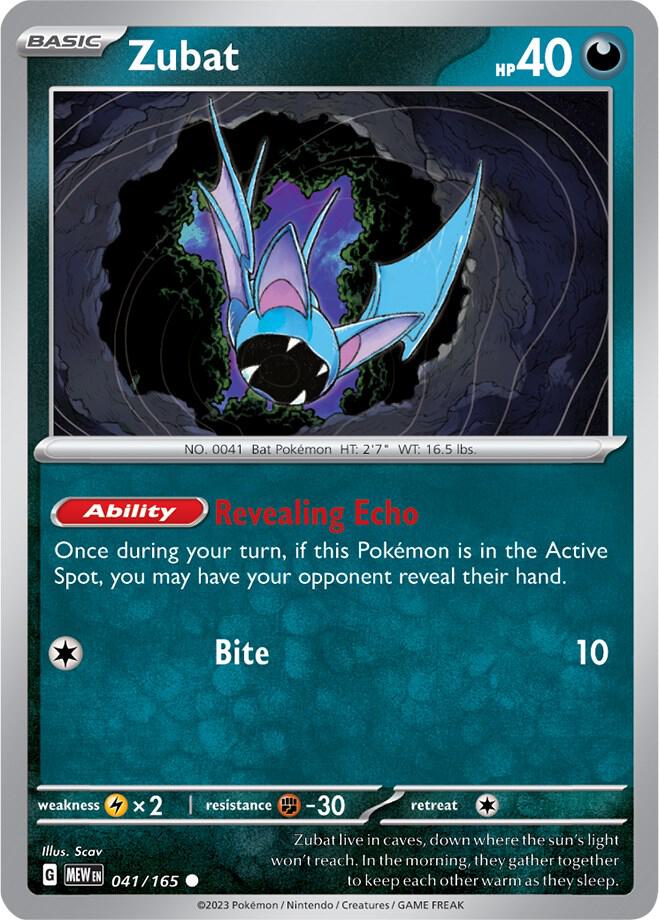 Zubat 041/165 card from SV: Scarlet & Violet 151