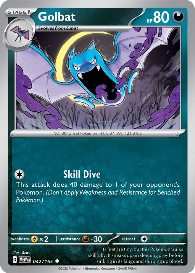 Golbat 042/165 card from SV: Scarlet & Violet 151