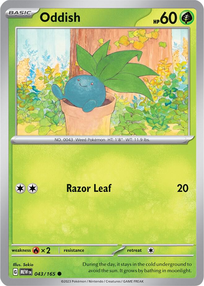 Oddish 043/165 card from SV: Scarlet & Violet 151