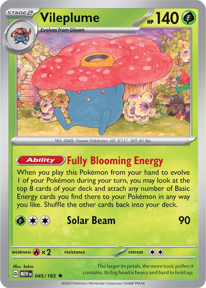 Vileplume 045/165 card from SV: Scarlet & Violet 151