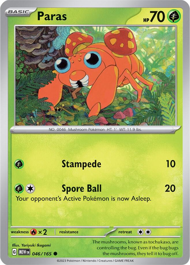 Paras 046/165 card from SV: Scarlet & Violet 151