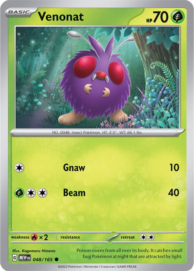 Venonat 048/165 card from SV: Scarlet & Violet 151