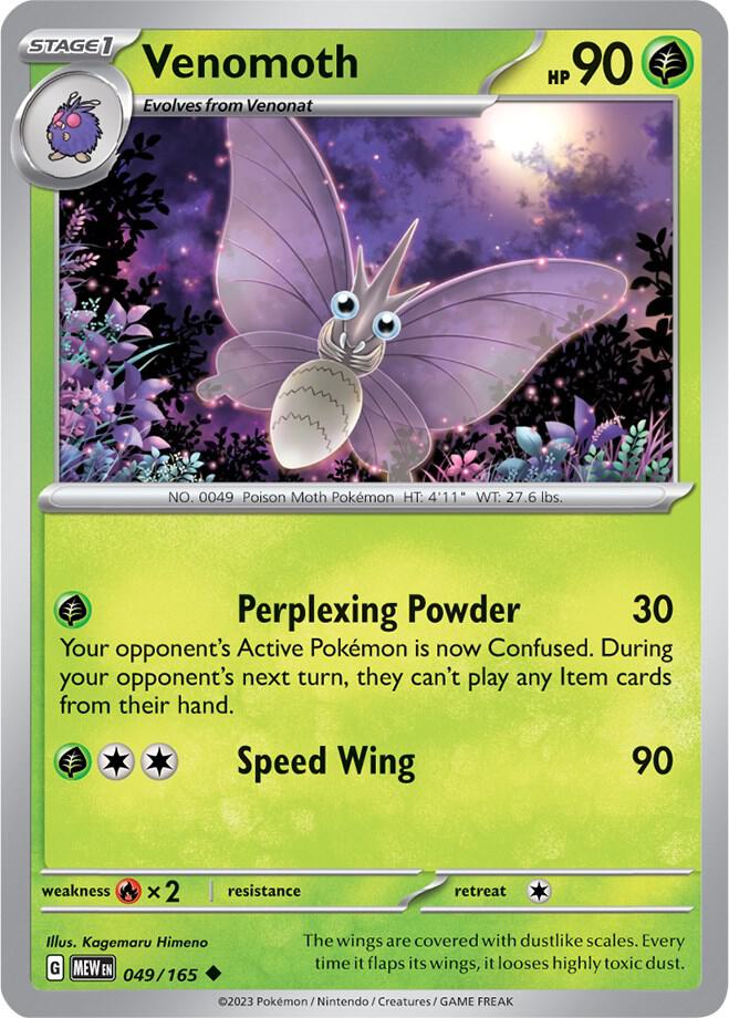 Venomoth 049/165 card from SV: Scarlet & Violet 151