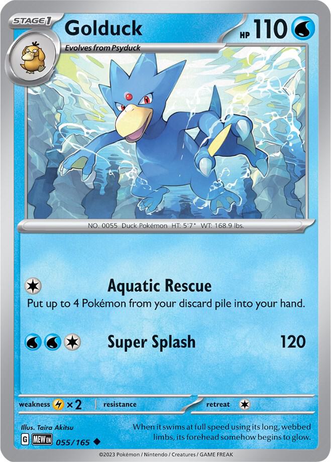 Golduck 055/165 card from SV: Scarlet & Violet 151