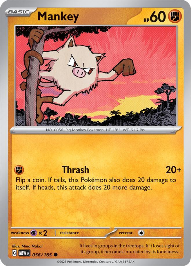 Mankey 056/165 card from SV: Scarlet & Violet 151