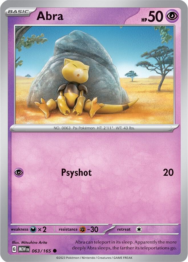 Abra 063/165 card from SV: Scarlet & Violet 151