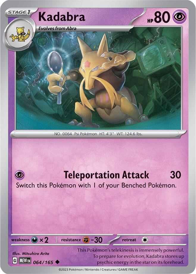 Kadabra 064/165 card from SV: Scarlet & Violet 151