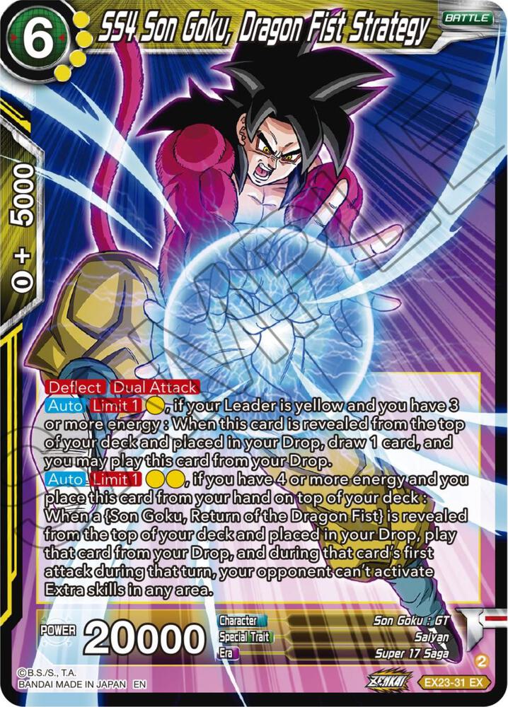 SS4 Son Goku, Dragon Fist Strategy EX23-31 card from Expansion Deck Box Set 23: Premium Anniversary Box 2023