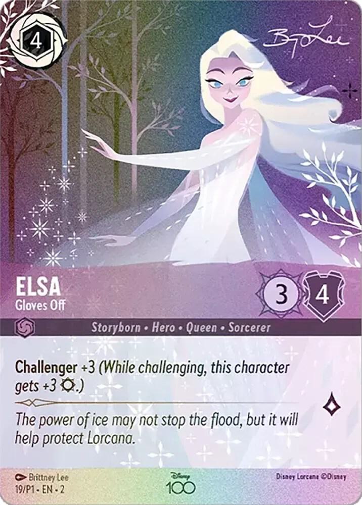 Elsa - Gloves Off (Alternate Art) 19 card from Disney100 Promos