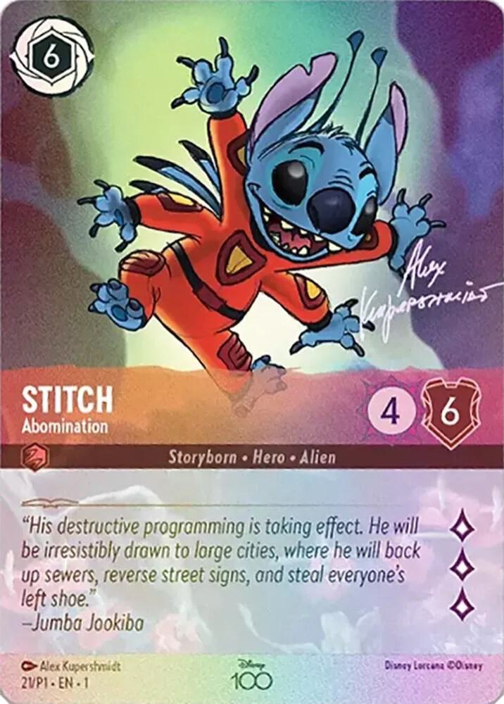 Stitch - Abomination (Alternate Art) 21 card from Disney100 Promos
