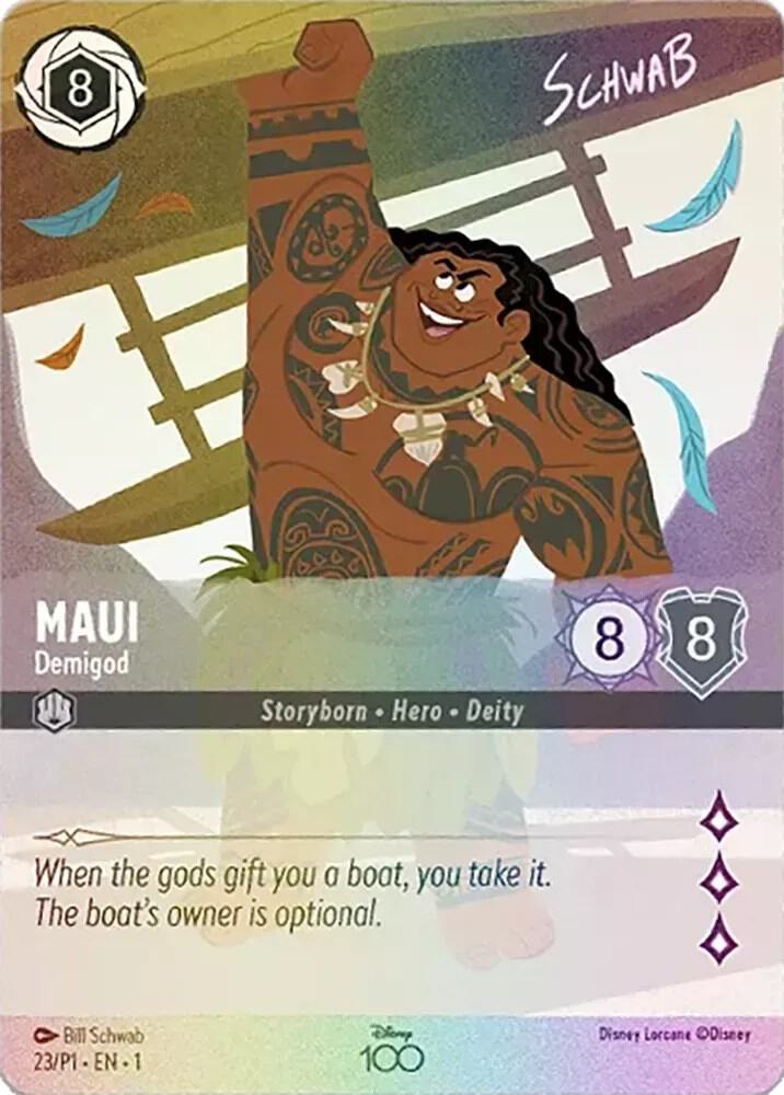 Maui - Demigod (Alternate Art) 23 card from Disney100 Promos