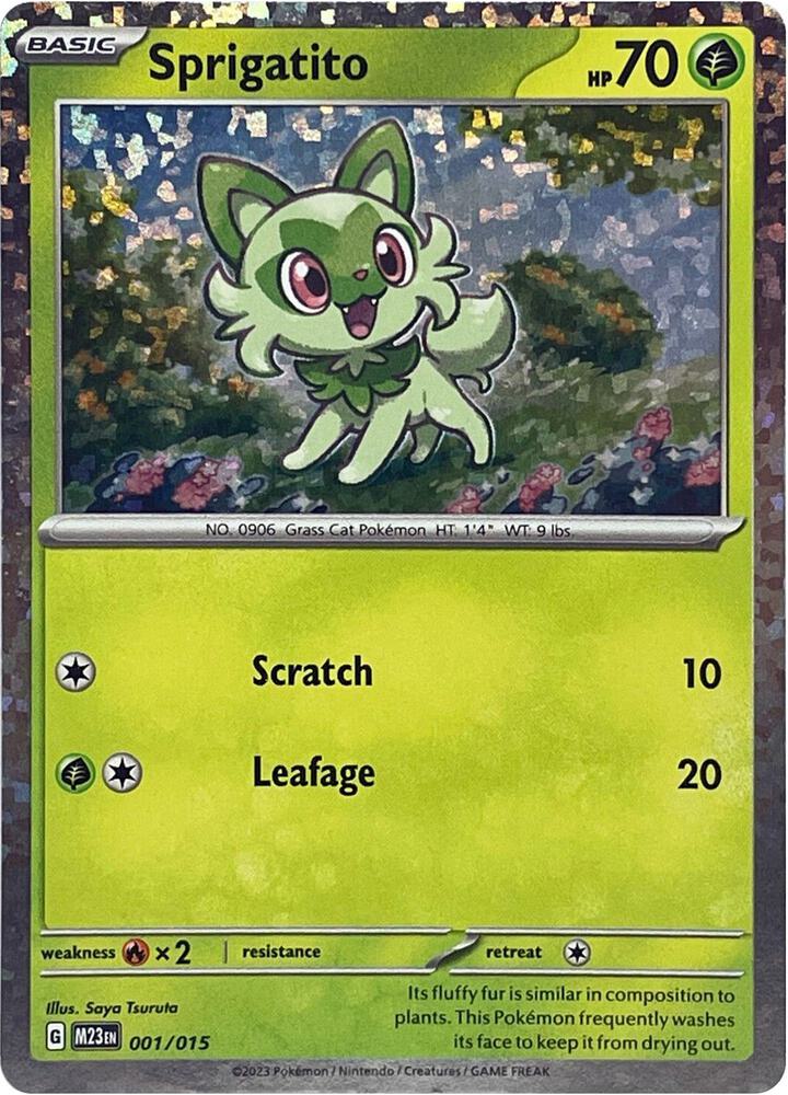 Sprigatito 001/015 card from McDonald's Promos 2023