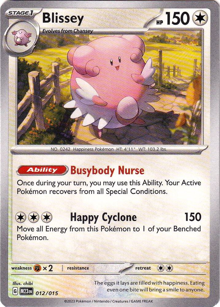 Blissey 012/015 card from McDonald's Promos 2023