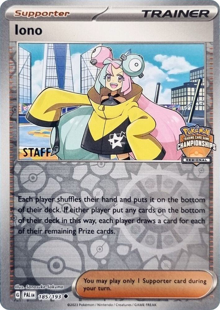 Iono (Regional Championships) [Staff] 185/193 card from League & Championship Cards